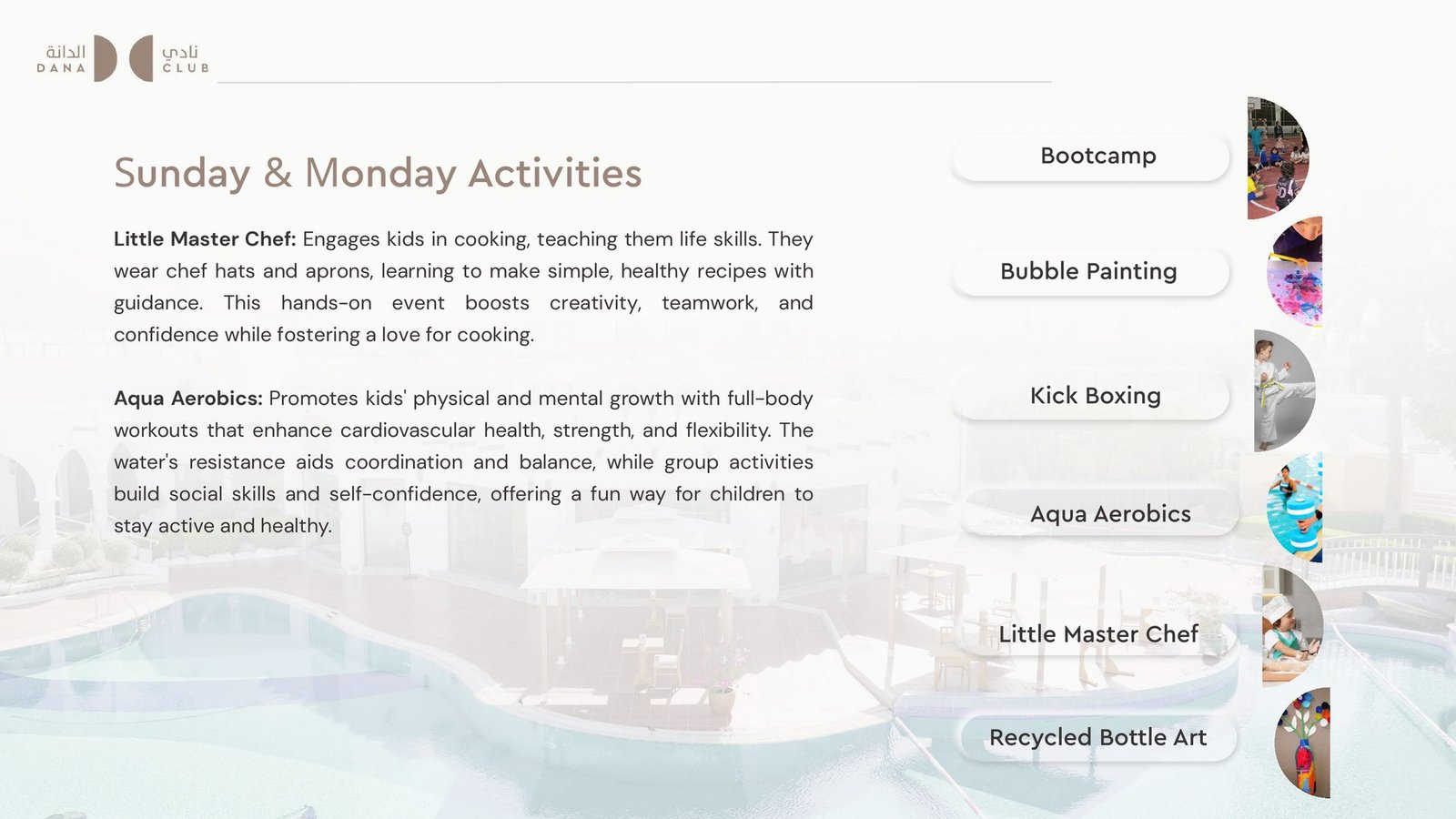 Sunday and Monday activities